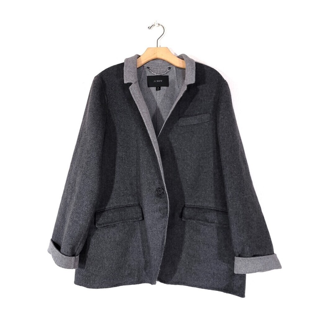 NEW J Crew Wool Leighton Blazer Jacket Double Faced Knit Blanket Coat Old Money
